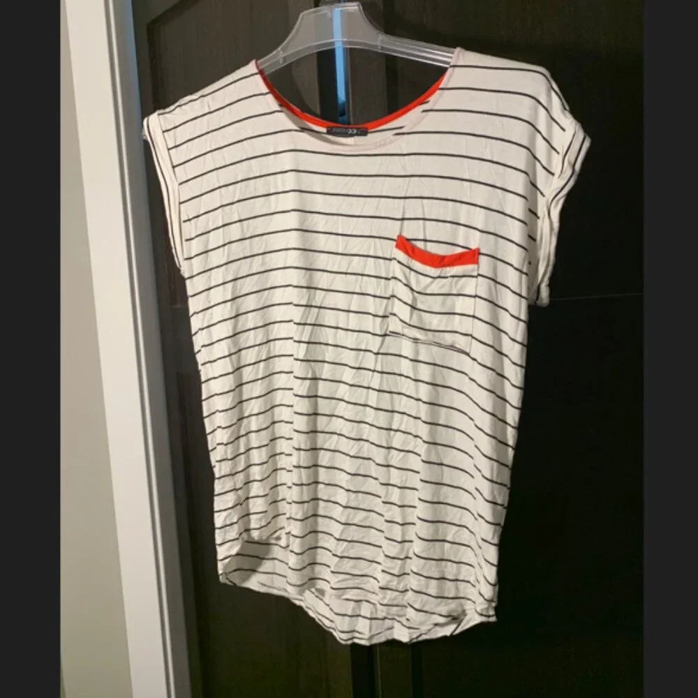 Papermoon black and white striped shirt